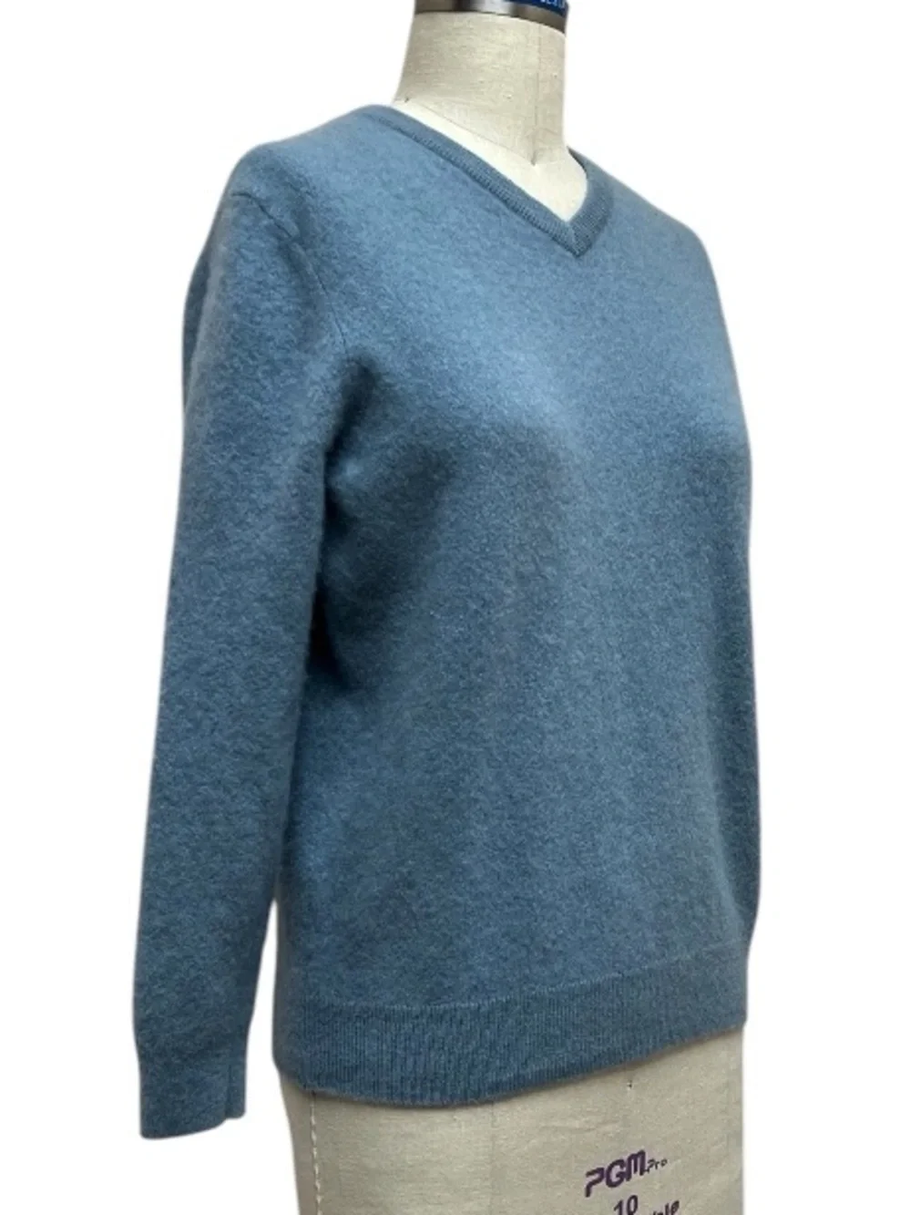 Nordstrom 100% Cashmere V-Neck Sweater Blue Size L